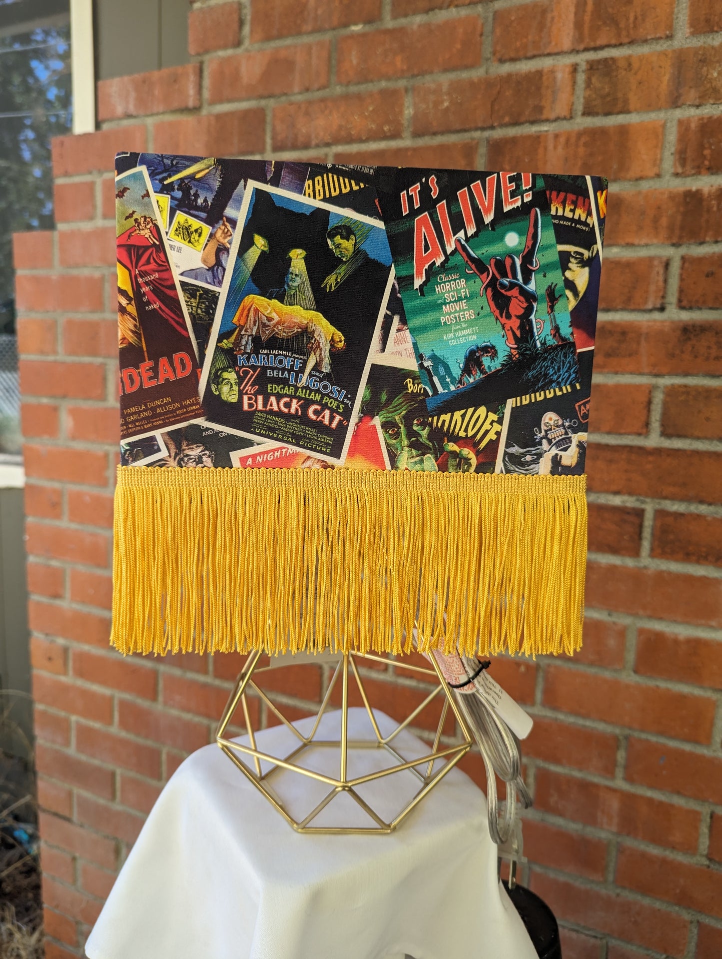 Vintage Horror Movie Poster Table Lamp